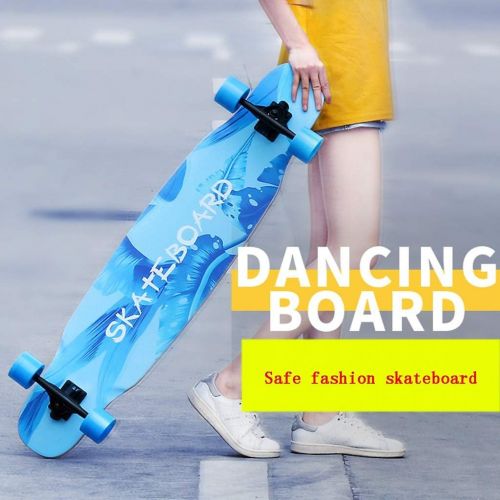  Skateboards Einsteiger Long Board Unisex Strassenbuerste Street All Wheel Einfach Zu Steuern Dance Board 107 * 24 * 15 Blau (Color : Blue, Size : 107 * 24 * 15cm)