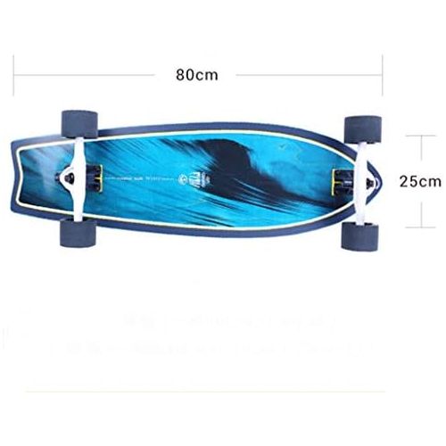  Skateboards Big Fish Plate Pinsel Street Travel Einzelneigungstyp Jungen Und Madchen Allgemein Blau Anfanger 4-Rad 80 * 25 * 12 (Color : Blue, Size : 80 * 25 * 12cm)