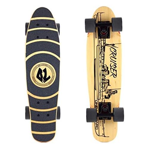  Skateboards Brown Cruiser Fischplatte Ahornholz Universal-Universal Fuer Erwachsene 58cm Strassenbuerste Street Travel Anfanger (Color : Brown, Size : 58 * 16 * 10cm)