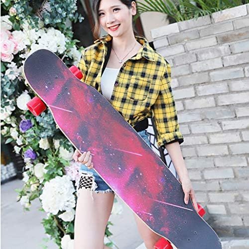  Skateboards 118cm Long Board Professionelles Board Erwachsene Kinder Universal Rot Jungen Und Madchen Verwenden Dance Board (Color : Red, Size : 118 * 25 * 15cm)