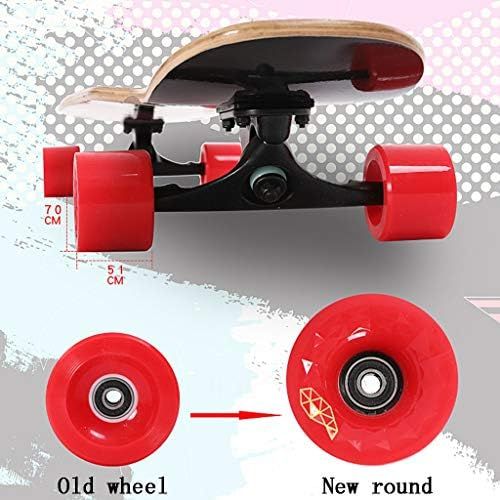  Skateboards 118cm Long Board Professionelles Board Erwachsene Kinder Universal Rot Jungen Und Madchen Verwenden Dance Board (Color : Red, Size : 118 * 25 * 15cm)