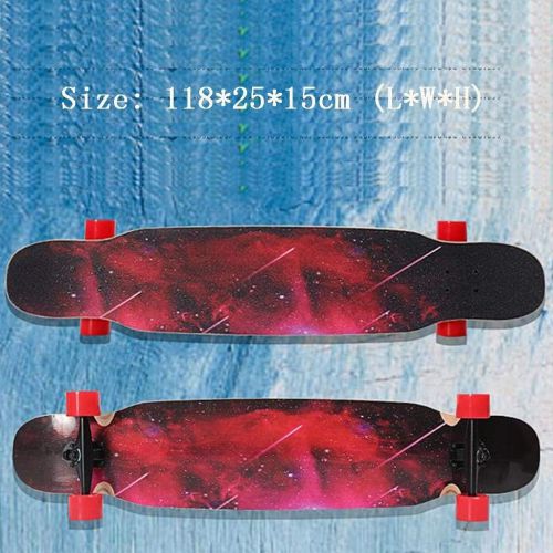  Skateboards 118cm Long Board Professionelles Board Erwachsene Kinder Universal Rot Jungen Und Madchen Verwenden Dance Board (Color : Red, Size : 118 * 25 * 15cm)