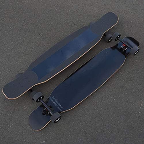  Skateboards Langes Brett Flache Blume Tanzendes Tanzbrett Anfanger 24cm Schwarz Erwachsenbuerste Strasse Reise Strasse (Color : Black, Size : 117 * 24 * 12cm)