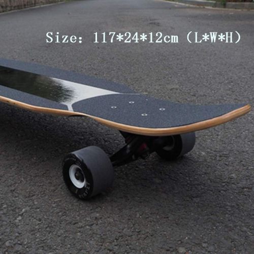  Skateboards Langes Brett Flache Blume Tanzendes Tanzbrett Anfanger 24cm Schwarz Erwachsenbuerste Strasse Reise Strasse (Color : Black, Size : 117 * 24 * 12cm)