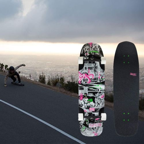  Skateboards 89cm Schwarzes Graffiti-Muster Langes Brett Pinsel Street Travel Downhill Game Erwachsene Kinder Jungen Und Maedchen Allgemeines (Color : Black, Size : 89 * 24.5 * 12cm)