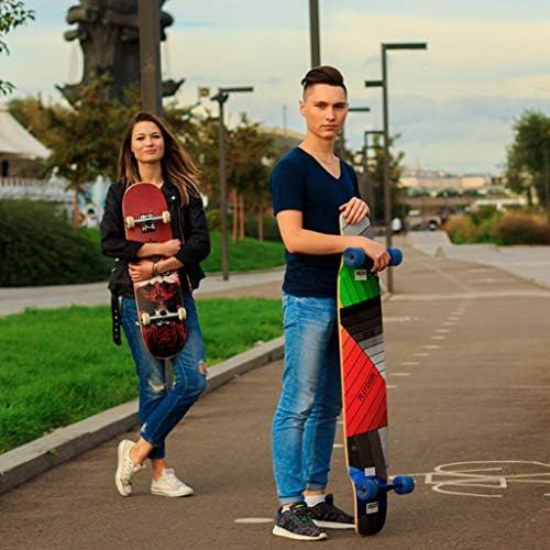  Skateboards Erwachsene Kinder Universal 24cm Schwarz Strassenbuerste Street Travel 4 Runde Long Board Jungen Und Madchen Professionelle Dance Board Double Tilt