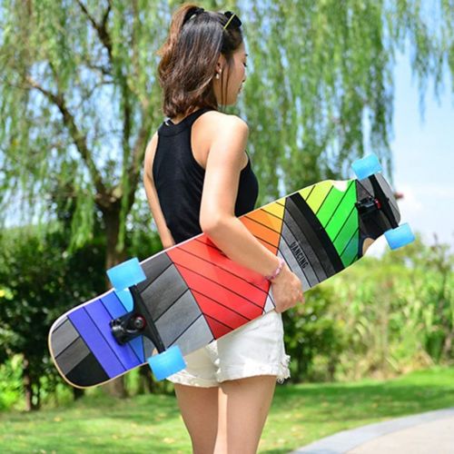  Skateboards Erwachsene Kinder Universal 24cm Schwarz Strassenbuerste Street Travel 4 Runde Long Board Jungen Und Madchen Professionelle Dance Board Double Tilt