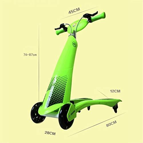  Skateboards Gruen 76cm Froschkinderwagen 4 Runde Blitz 4-8-10 Jahre Alte Jungen Und Madchen Schere Auto Beine Schwingen Auto Roller (Color : Green, Size : 80 * 28 * 76cm)