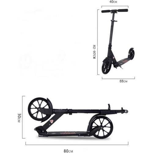  Skateboards Metallmaterial Kinderauto Fahrbares Auto Reisen Aluminiumlegierung Fahrrad Schwarz Jugendlich Jungen Und Madchen Allgemein 6-8-12 Jahre Alt Roller (Color : Black, Size