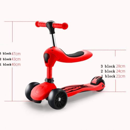  Skateboards JXYH Sitz Faltbar 67cm Nutzfahrzeug Kindergebrauch Three In One 2-6 Jahre Altes Baby 3 Wheeler Rot Roller (Color : Red, Size : 67 * 25 * 40cm)