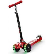 Skateboards Rot Faltbar Kinderwagen 3-6 Jahre Altes Baby 3-Rad-Roller Jungen Und Madchen Allgemein Rutschig 1-12 Jahre Alt (Color : Red, Size : 63 * 29 * 70cm)