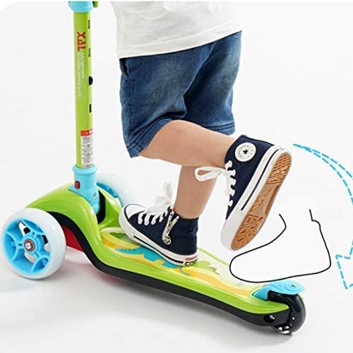  Skateboards 55cm Gruen Flash Wheel Faltbares Auto Kinder-Baby-Roller Kinderauto 3 Wheeler 2-3-6-12 Jahre Alt Roller (Color : Green, Size : 55 * 25 * 55cm)