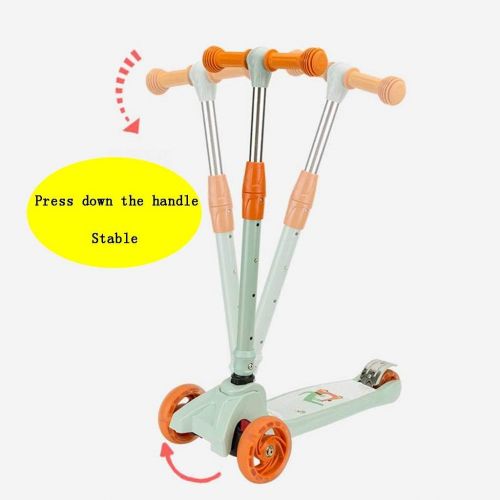  Skateboards Kinder Faltrad 1-2-3 Jahre Altes Baby Blitzrad Gleitblock Jo-Jo 56cm Gruen Roller (Color : Green, Size : 56 * 26 * 62cm)