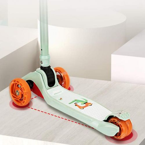  Skateboards Kinder Faltrad 1-2-3 Jahre Altes Baby Blitzrad Gleitblock Jo-Jo 56cm Gruen Roller (Color : Green, Size : 56 * 26 * 62cm)