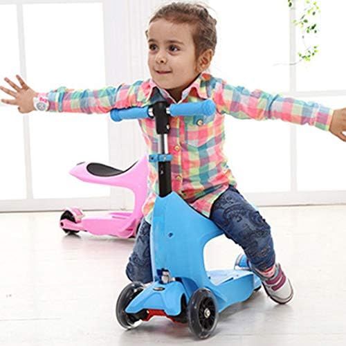  Skateboards Geschenk Kinderauto Blau 2-3 Jahre Altes Baby Kann Sitzen Druecken DREI-in-Eins-Multifunktions 3 Rundenblitz Roller (Color : Blue, Size : 62 * 23 * 62cm)