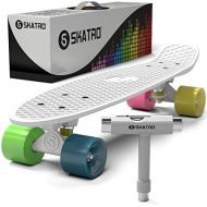 Skatro Mini Cruiser Skateboard. 22x6inch Retro Style Plastic Board Comes Complete
