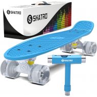[아마존베스트]Skatro Mini Cruiser Skateboard. 22x6inch Retro Style Plastic Board Comes Complete