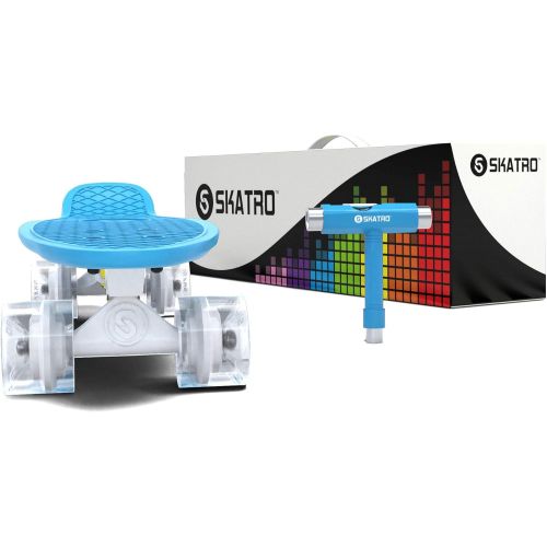  [아마존베스트]Skatro Mini Cruiser Skateboard. 22x6inch Retro Style Plastic Board Comes Complete