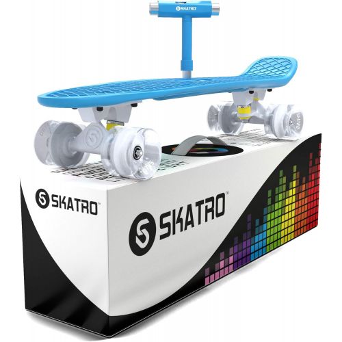  [아마존베스트]Skatro Mini Cruiser Skateboard. 22x6inch Retro Style Plastic Board Comes Complete