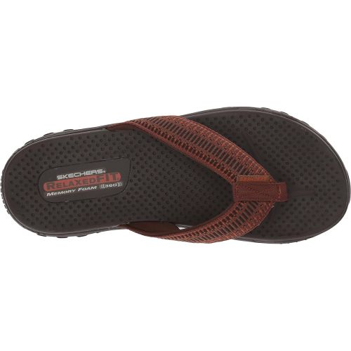 스케쳐스 Skechers Mens Relaxed Fit-Reggae-Belano Flip-Flop