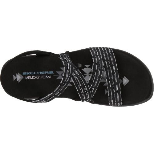 스케쳐스 Skechers Womens Reggae Slim-Stretch Appeal-Z-Gore Slingback Sandal