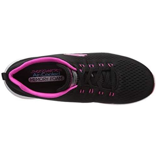 스케쳐스 Skechers Womens Skech-AIR Deluxe-NIGHTTIDE Sneaker, Black hot Pink, 6 M US