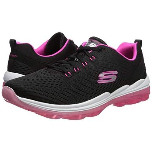 스케쳐스 Skechers Womens Skech-AIR Deluxe-NIGHTTIDE Sneaker, Black hot Pink, 6 M US