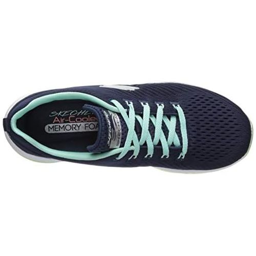 스케쳐스 Skechers Womens Skech-AIR Deluxe-NIGHTTIDE Sneaker, Navy Aqua, 6.5 M US