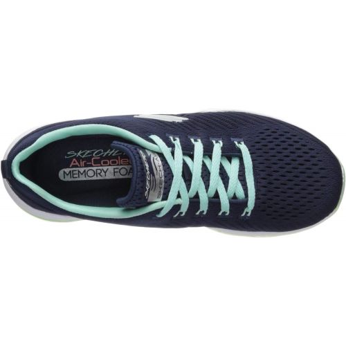 스케쳐스 Skechers Womens Skech-AIR Deluxe-NIGHTTIDE Sneaker, Navy Aqua, 6.5 M US