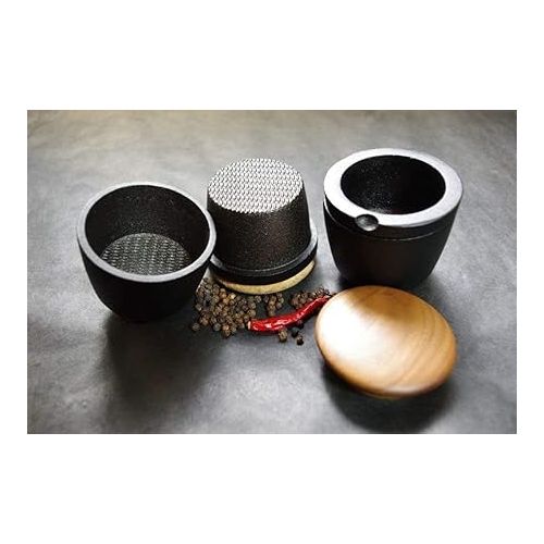  Skeppshult Cast Iron and Wood Pepper Mill and Spice Grinder, Handmade in Sweden, Sturdy, Durable, Environmentally Friendly, and Safe to Use on All Cooktops - Little to No Maintenance Needed