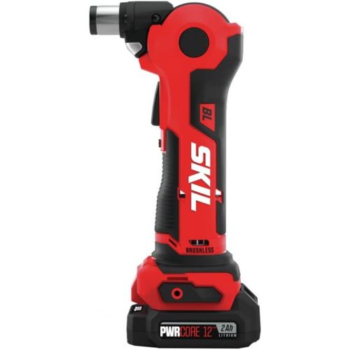  SKIL PWR CORE 12 Brushless 12V Auto Hammer Kit includes 2.0Ah Lithium Battery and PWR JUMP Charger - AH6552A-10, Red