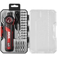 SKIL Twist 2.0 Rechargeable 4V Screwdriver with Pivoting Head, Torque Setting, USB-C Charging Cable, 28 PC Bit Set & Carrying Case- SD5619-02