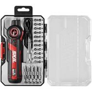 SKIL Twist 2.0 Rechargeable 4V Screwdriver with Pivoting Head, Torque Setting, USB-C Charging Cable, 28 PC Bit Set & Carrying Case- SD5619-02