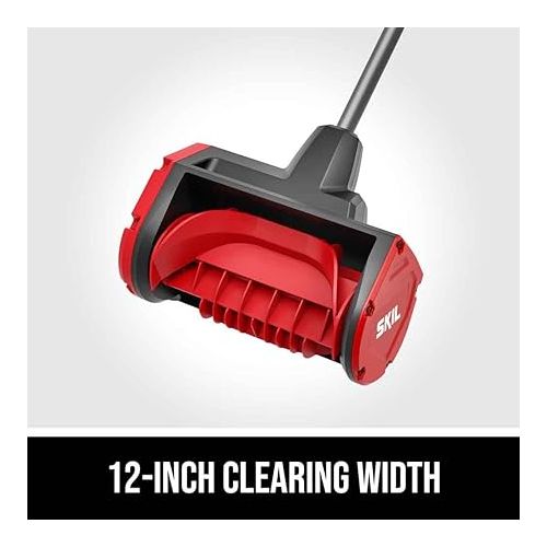  SKIL PWR CORE 40 Brushless 40V 12 in. Power Head Snow Shovel Kit, 20'ft Throwing Distance, Includes 4.0Ah Battery and Charger - PSS1200C-10, Red