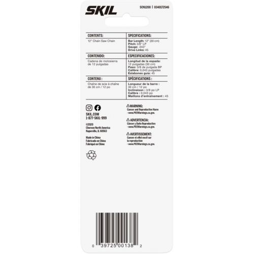  SKIL 12 in. Chain Saw Replacement Chain for SKIL Chainsaw CS4562B-10 -SCN1200