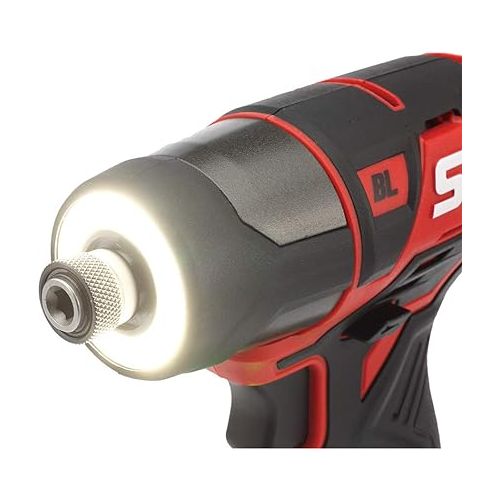  SKIL 2-Tool Kit: PWRCore 12 Brushless 12V 1/2 Inch Cordless Drill Driver and 1/4 Inch Hex Impact Driver, Includes 2.0Ah Lithium Battery and Standard Charger - CB738401, Red