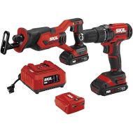 SKIL 2-Tool Combo Kit: 20V Drill Driver and Reciprocating Saw, Includes Two 2.0Ah Lithium Batteries, PWRAssist USB Charging Adapter and One Charger - CB739401
