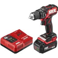 Skil PWR CORE 20 Brushless 20V 1/2 in. Compact 3-in-1 Hammer Drill Kit with 1/2'' Single-Sleeve, Keyless Chuck & LED Worklight Includes 2.0Ah Battery and PWR Jump Charger - HD6294B-10