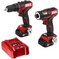 SKIL 2-Tool Kit: PWRCore 12 Brushless 12V 1/2 Inch Cordless Drill Driver and 1/4 Inch Hex Impact Driver, Includes Two 2.0Ah Lithium Batteries and One Standard Charger - CB738501