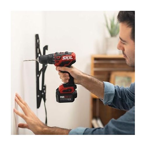  SKIL 2-Tool Kit: PWRCore 12 Brushless 12V 1/2 Inch Cordless Drill Driver and 1/4 Inch Hex Impact Driver, Includes Two 2.0Ah Lithium Batteries and One Standard Charger - CB738501