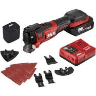 SKIL PWR CORE 20 Brushless 20V Oscillating Tool Kit with 35pcs Sanding Paper, 3 Blades, Sanding Pad, Rigid Scraper, Accessory Case, Includes 2.0Ah Lithium Battery & PWR JUMP Charger - OS5937-10