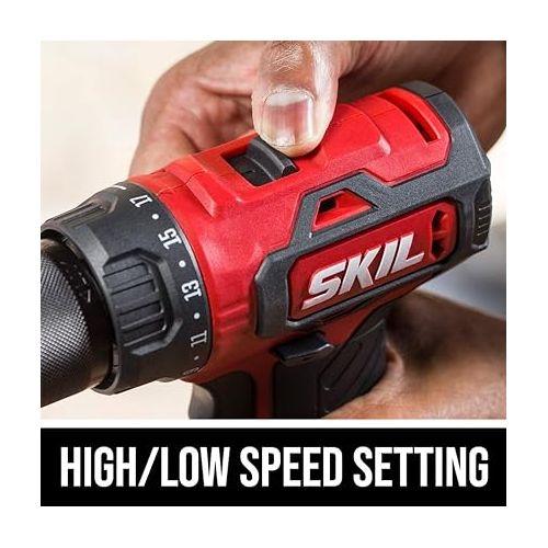  SKIL PWR CORE 20 Brushless 20V 1/2 Inch Drill Driver Includes 2.0Ah Lithium Battery and Standard Charger - DL529303