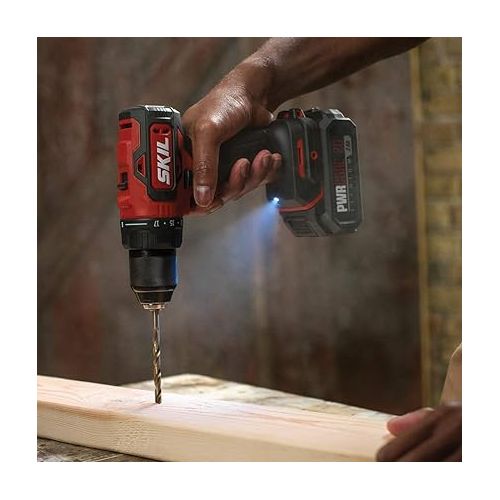  SKIL PWR CORE 20 Brushless 20V 1/2 Inch Drill Driver Includes 2.0Ah Lithium Battery and Standard Charger - DL529303