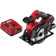 SKIL PWR CORE 12 Brushless 12V Compact 5-1/2 Inch Circular Saw, Includes 4.0Ah Lithium Battery and PWR JUMP Charger - CR541802, Red