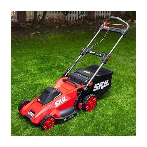  SKIL PM4910-10 PWR CORE 40 20-Inch 40V Brushless Push Mower Kit Includes 5.0Ah Lithium Battery and Auto PWR Jump Charger