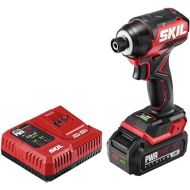 Skil PWRCORE 20 Brushless 20V 1/4 in. Hex Compact Impact Driver Kit with 3-Speed & Halo Light & One-Handed Collet Includes 2.0Ah Battery and Charger- ID6739B-10