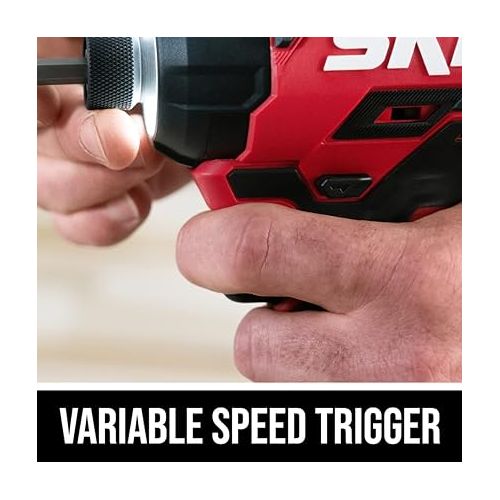  Skil PWRCORE 20 Brushless 20V 1/4 in. Hex Compact Impact Driver Kit with 3-Speed & Halo Light & One-Handed Collet Includes 2.0Ah Battery and Charger- ID6739B-10