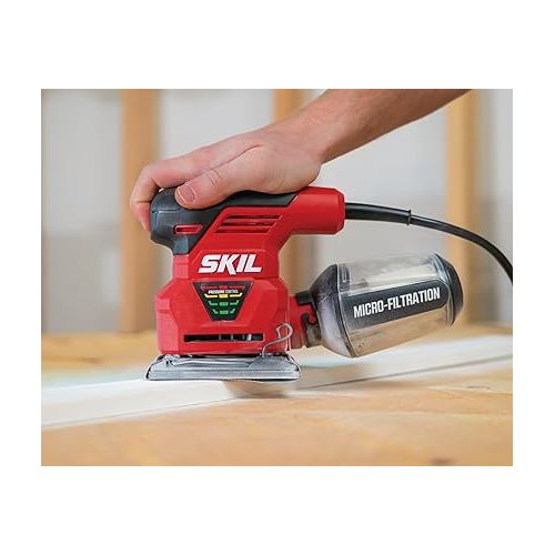  SKIL 7292-02 2.0 Amp 1/4 Sheet Palm Sander with Pressure Control , Red