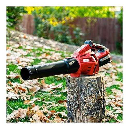  SKIL PWR CORE 40 Brushless 40V 530 CFM Cordless Leaf Blower Kit, Variable Speed with Power Boost, Includes 2.5Ah Battery and Auto PWR Jump Charger- BL4713C-11