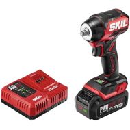 SKIL PWR CORE 20 Brushless 20V 3/8 in. Compact Impact Wrench Kit with 3-Speed & Halo Light Includes 2.0Ah Battery and PWR Jump Charger - IW6739B-10